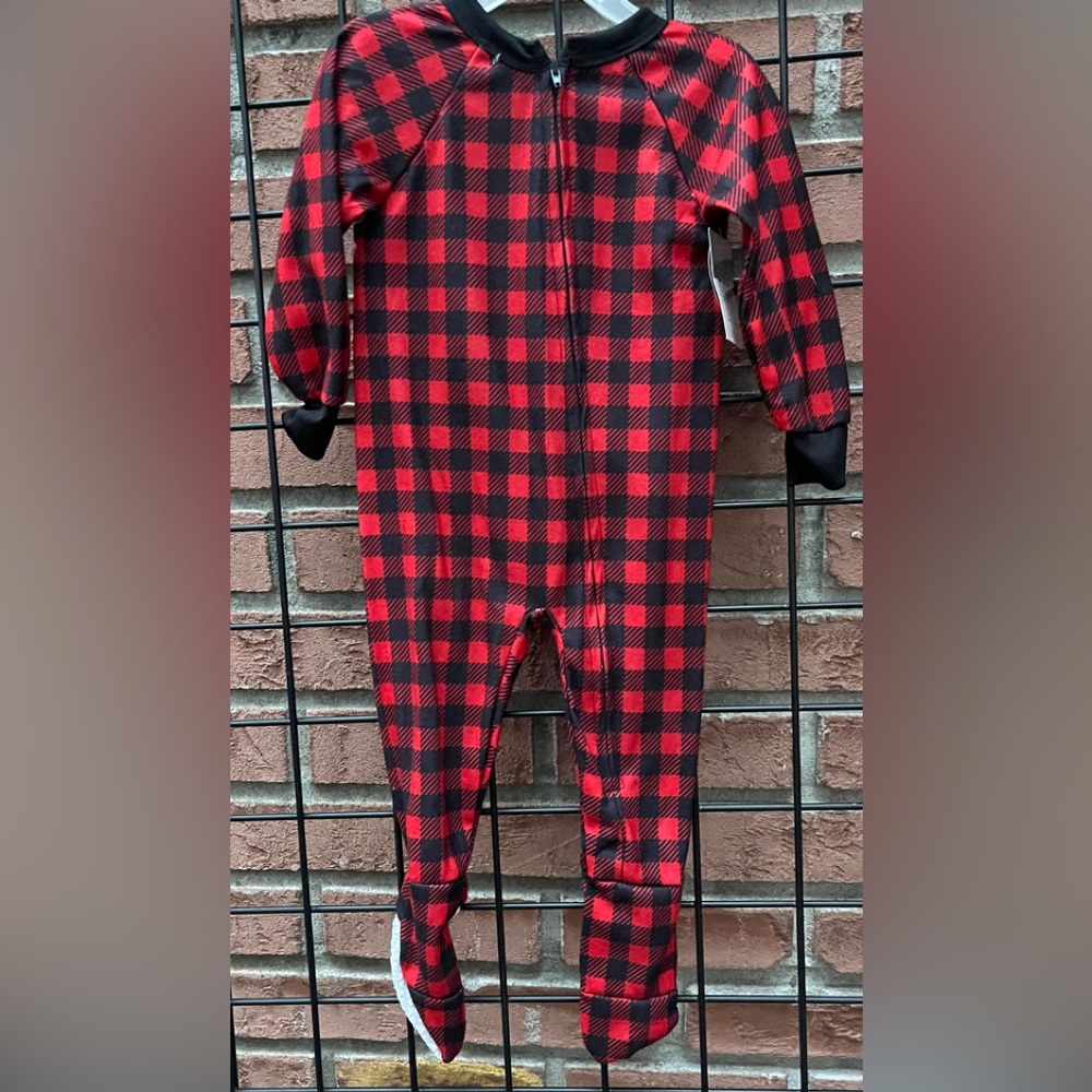 Red and Black Buffalo plaid outfit 18 mths